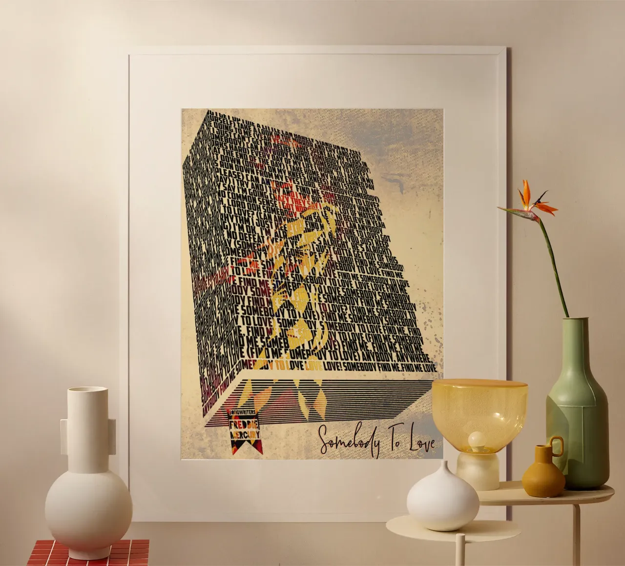 Qualcuno da amare (Libro dei testi) poster con telaio in legno da Gunawan Rb