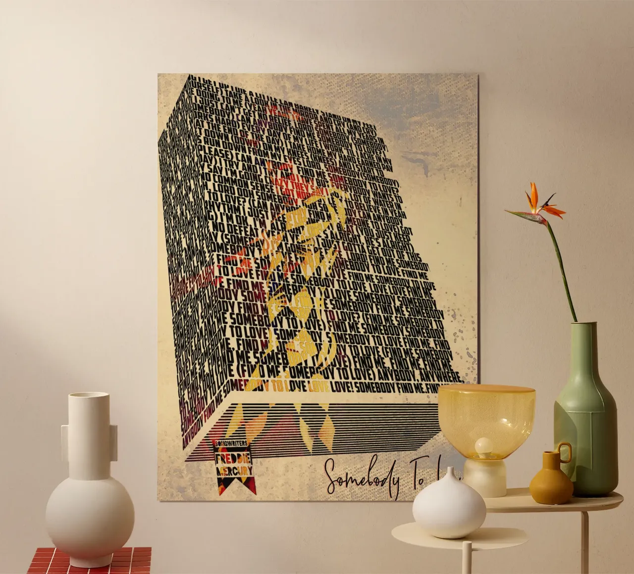 Qualcuno da amare (Libro dei testi) poster con telaio in legno da Gunawan Rb