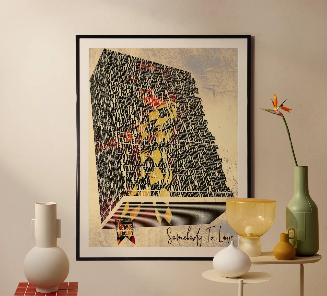 Qualcuno da amare (Libro dei testi) poster con telaio in legno da Gunawan Rb