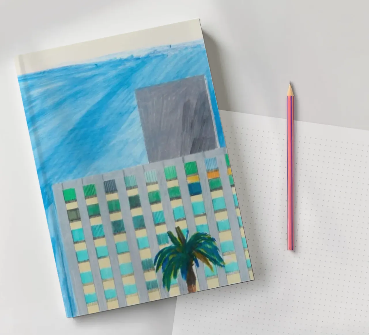 Insurance Building and Palm Tree notebook by khanrosie