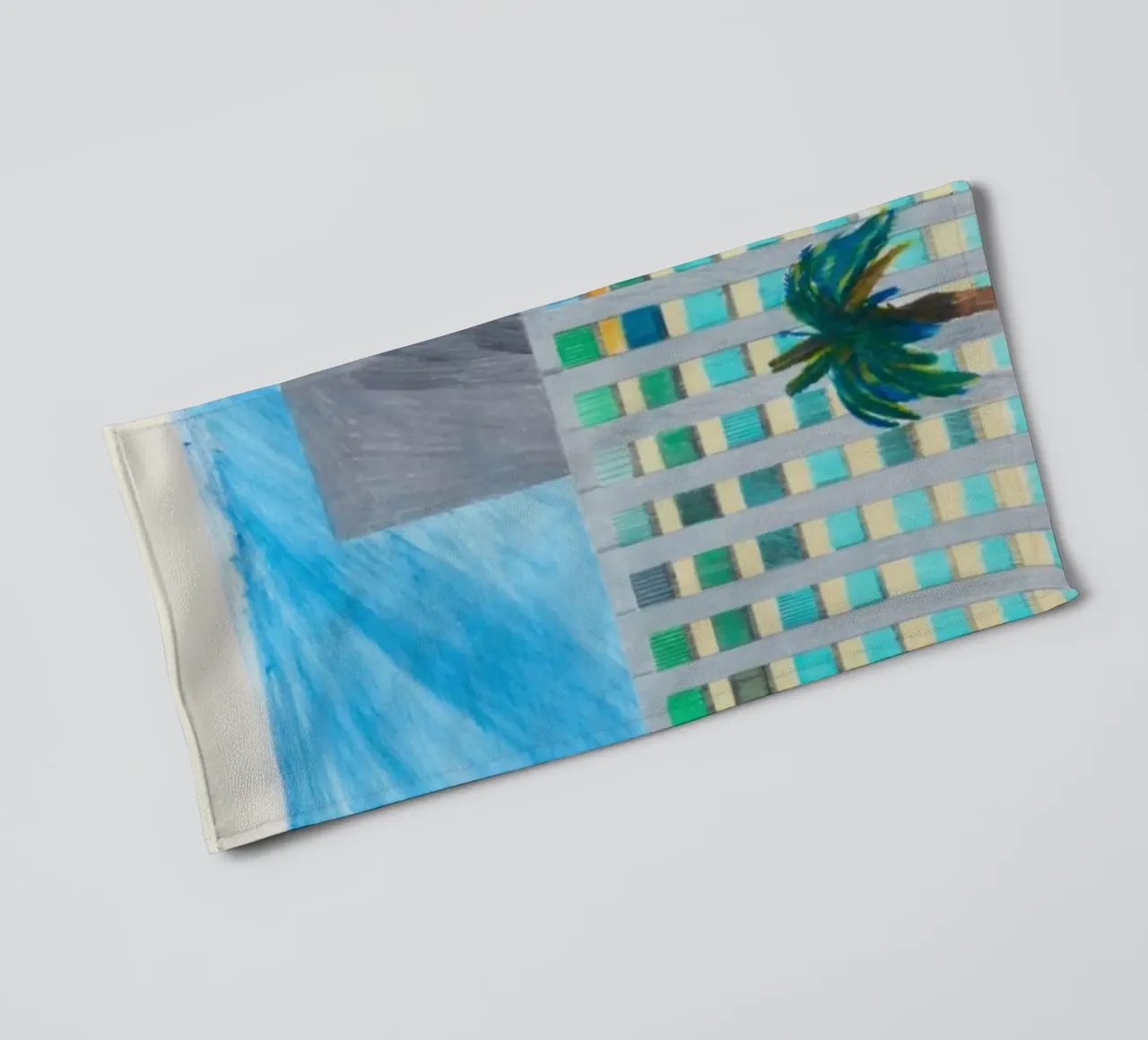 Insurance Building and Palm Tree towel by khanrosie
