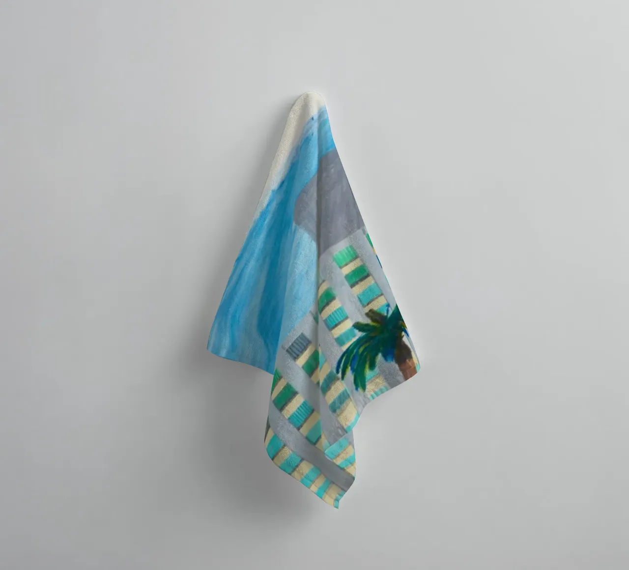 Insurance Building and Palm Tree towel by khanrosie