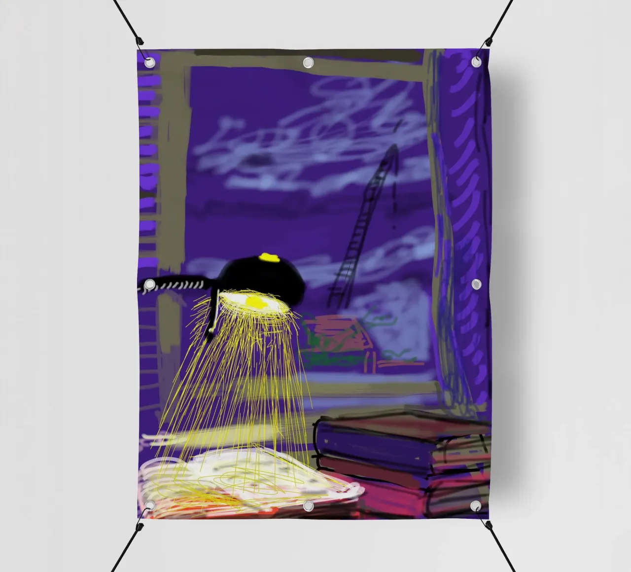 lampada e libri telo in pvc da khanrosie