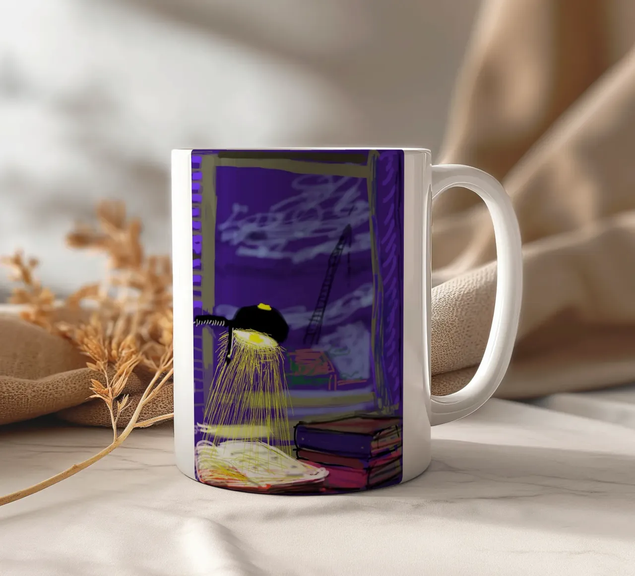 lampada e libri tazza in ceramica da khanrosie