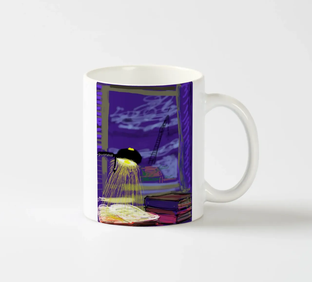 lampada e libri tazza in ceramica da khanrosie