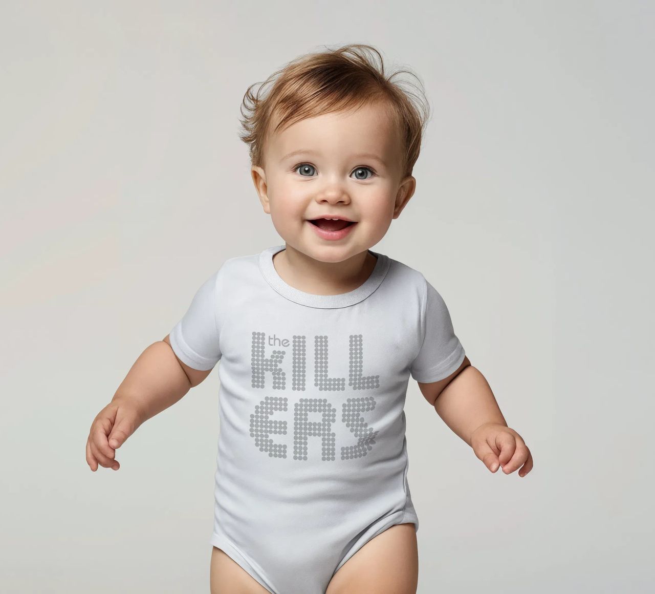 The Killers Distressed Stacked V1 body neonato maniche corte da callmegreciaa