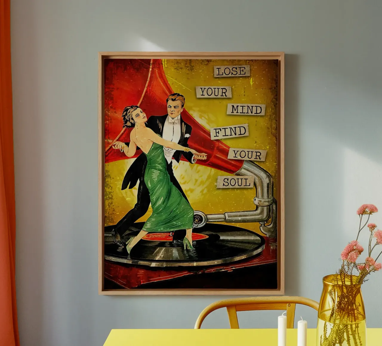 Tanzendes Paar Verliere deinen Verstand Finde deine Seele Leinwand mit Schattenfugenrahmen von Aaronshop