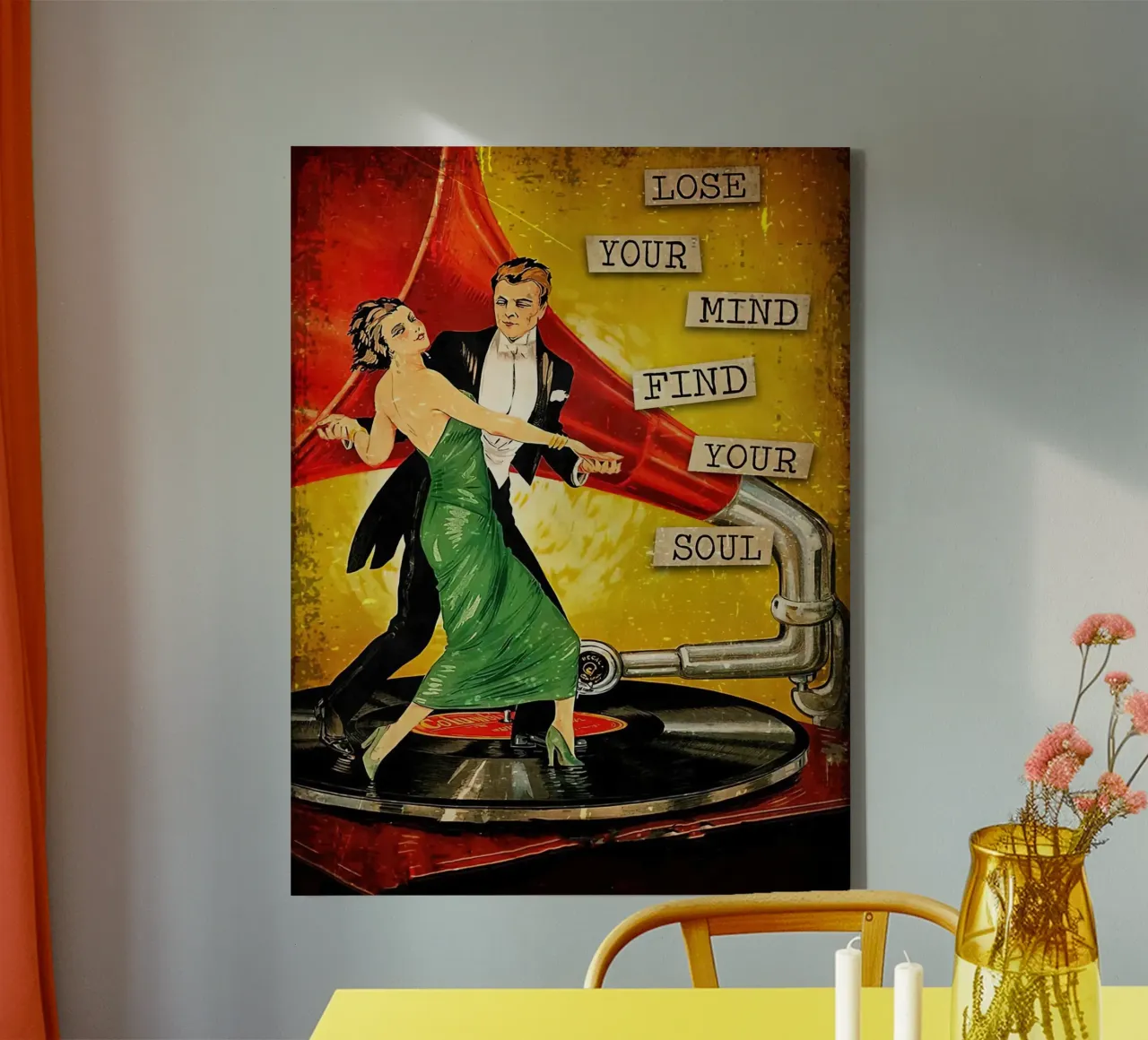 Tanzendes Paar Verliere deinen Verstand Finde deine Seele Leinwand mit Schattenfugenrahmen von Aaronshop