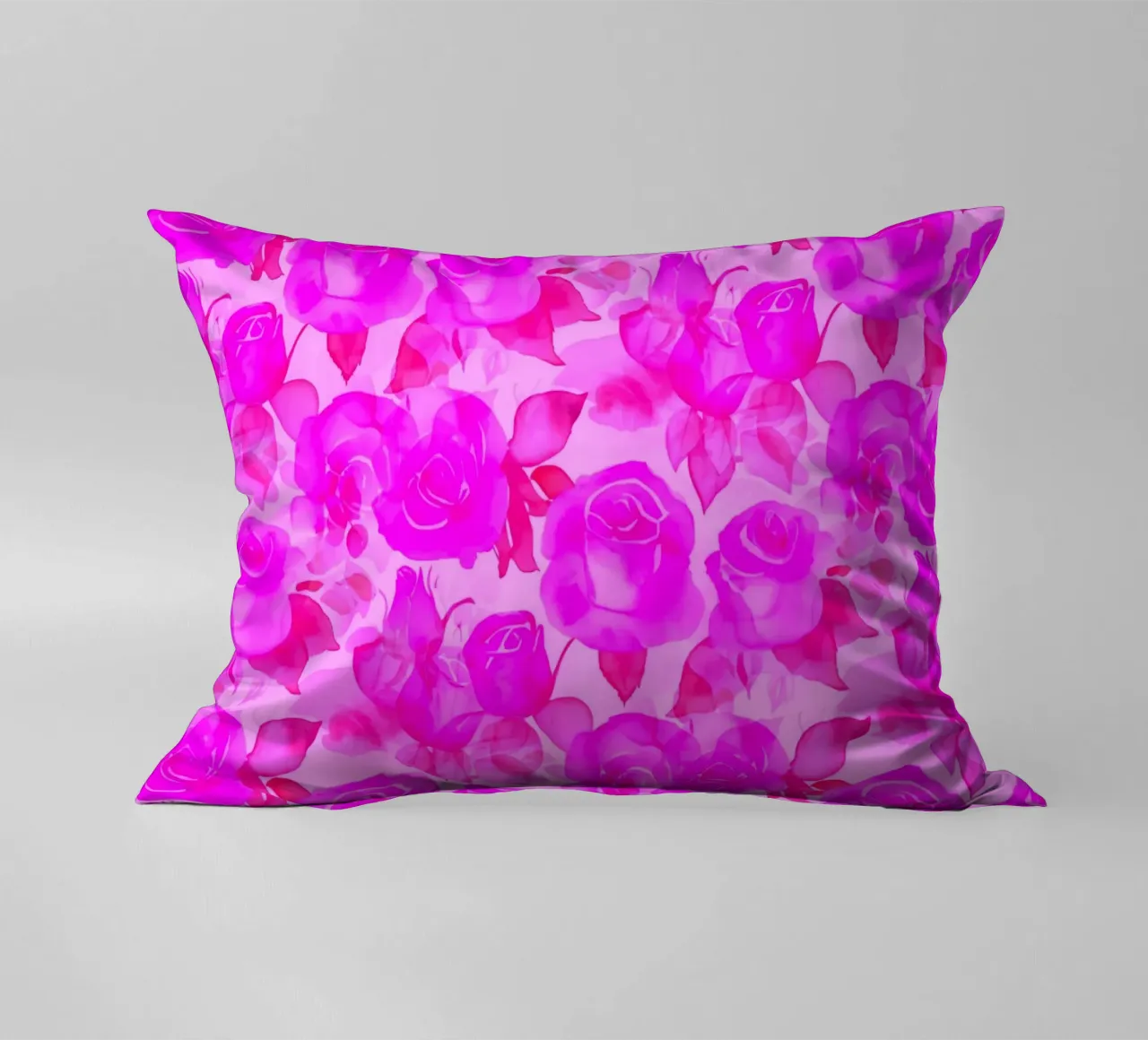 Stampa rose di charme rosa caldo cuscino da SilverPegasus