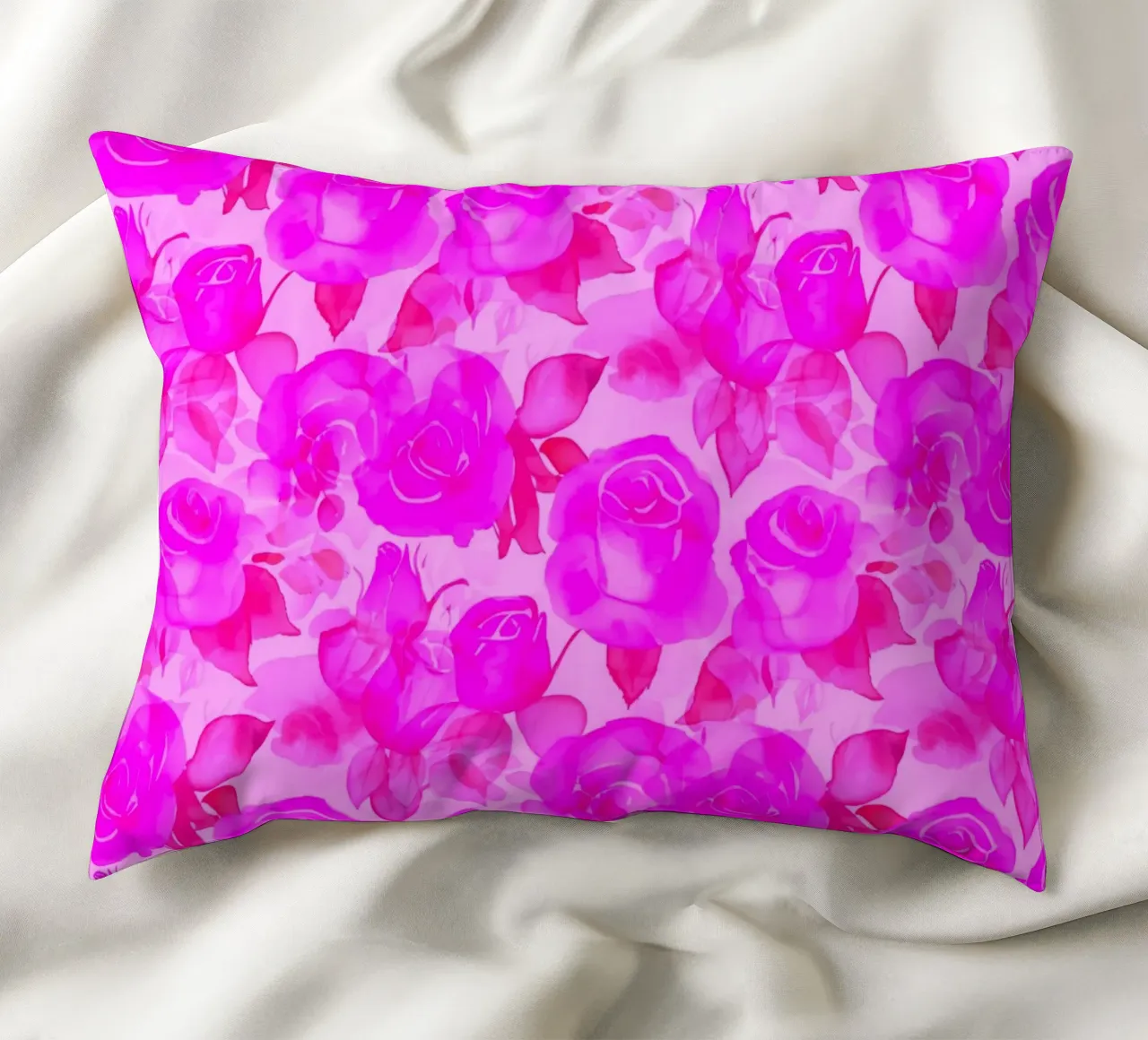 Stampa rose di charme rosa caldo cuscino da SilverPegasus