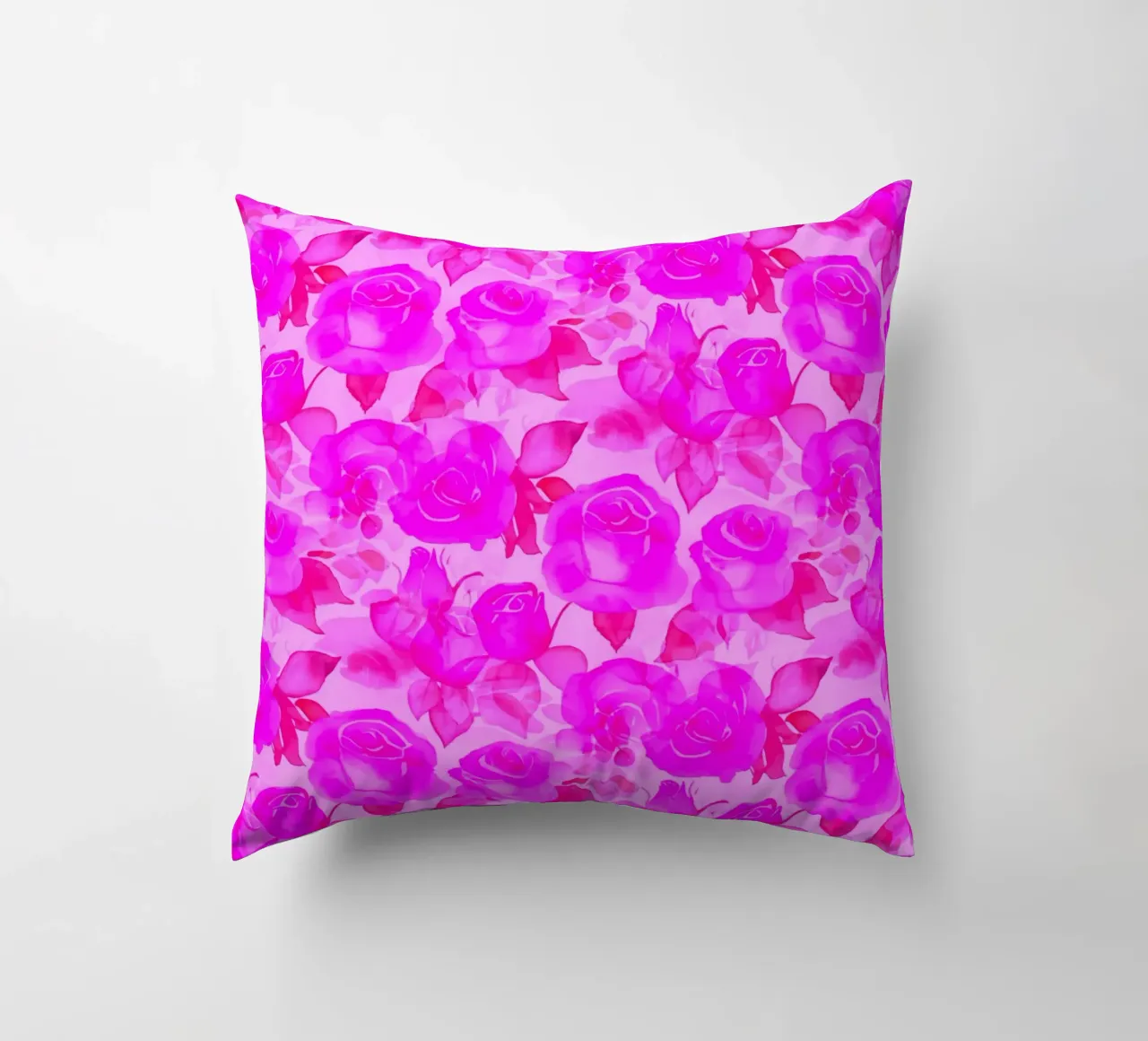 Stampa rose di charme rosa caldo cuscino da SilverPegasus