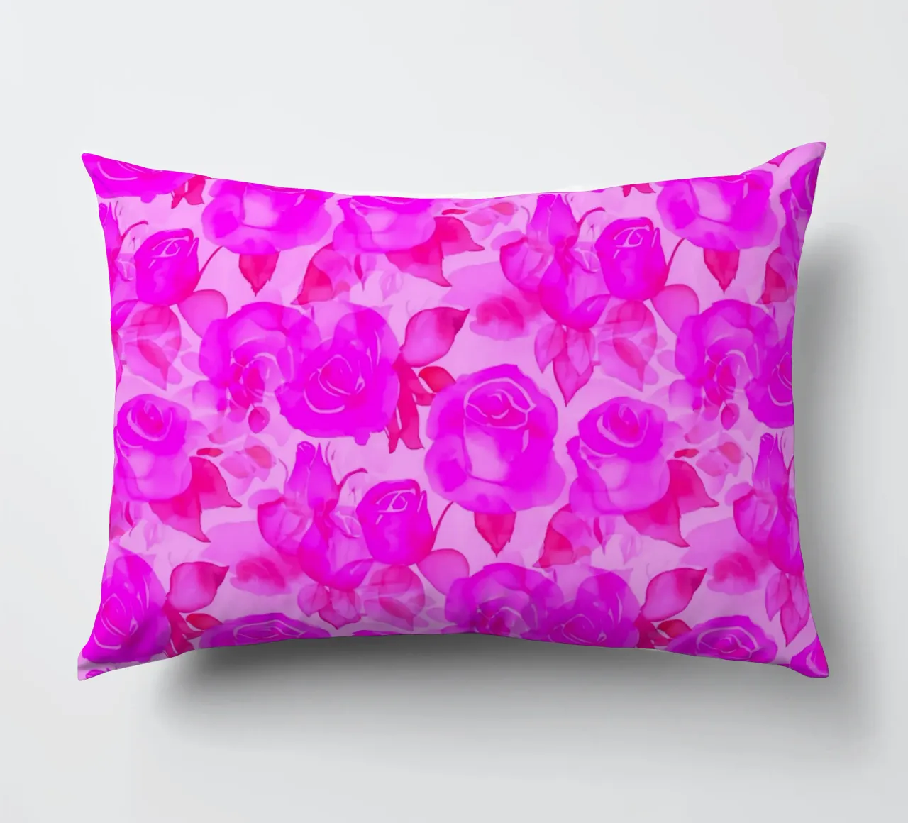 Stampa rose di charme rosa caldo cuscino da SilverPegasus