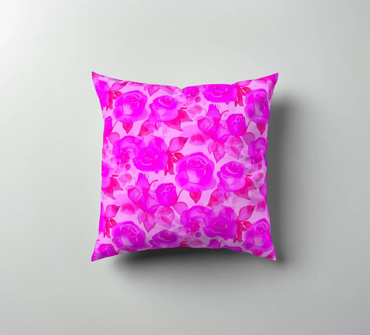 Stampa rose di charme rosa caldo cuscino da SilverPegasus