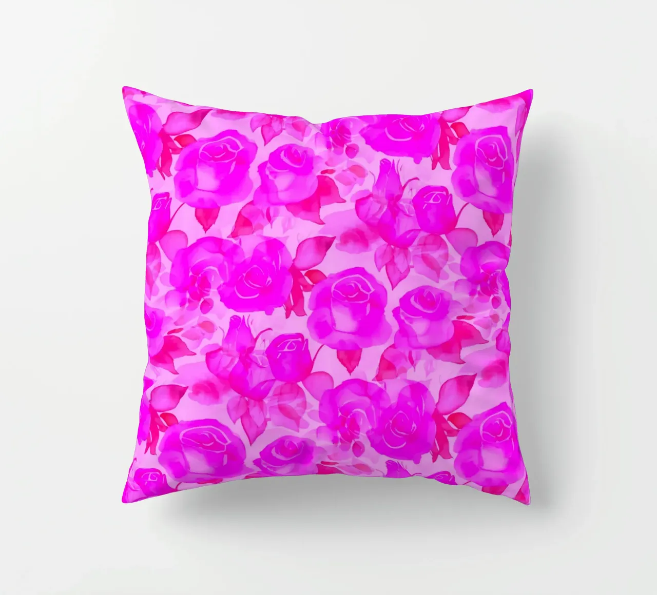Stampa rose di charme rosa caldo cuscino da SilverPegasus