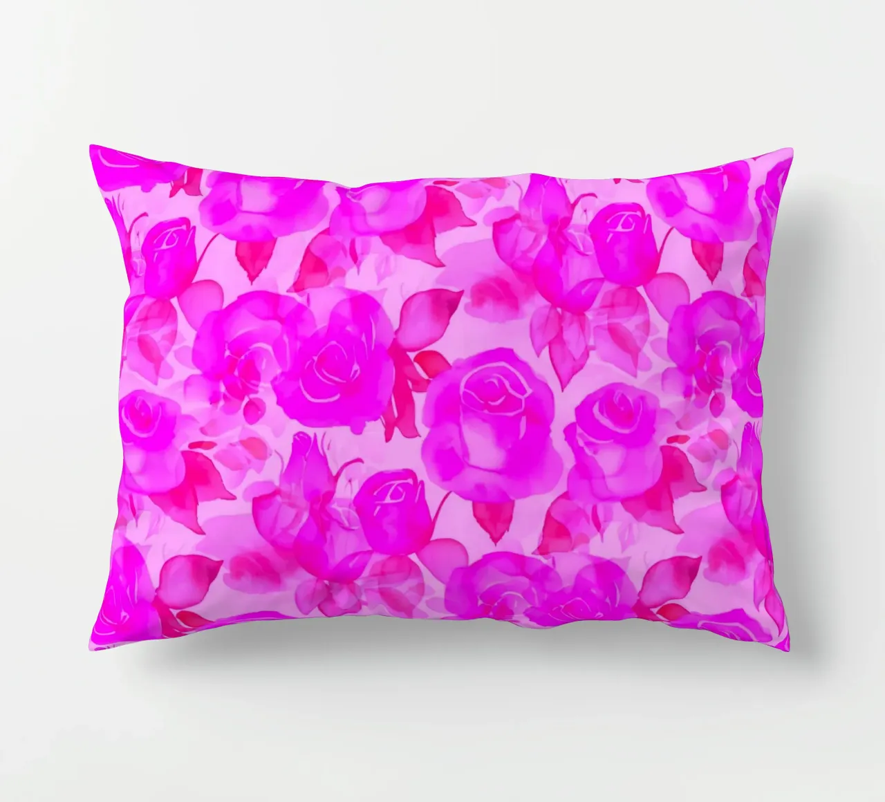 Stampa rose di charme rosa caldo cuscino da SilverPegasus