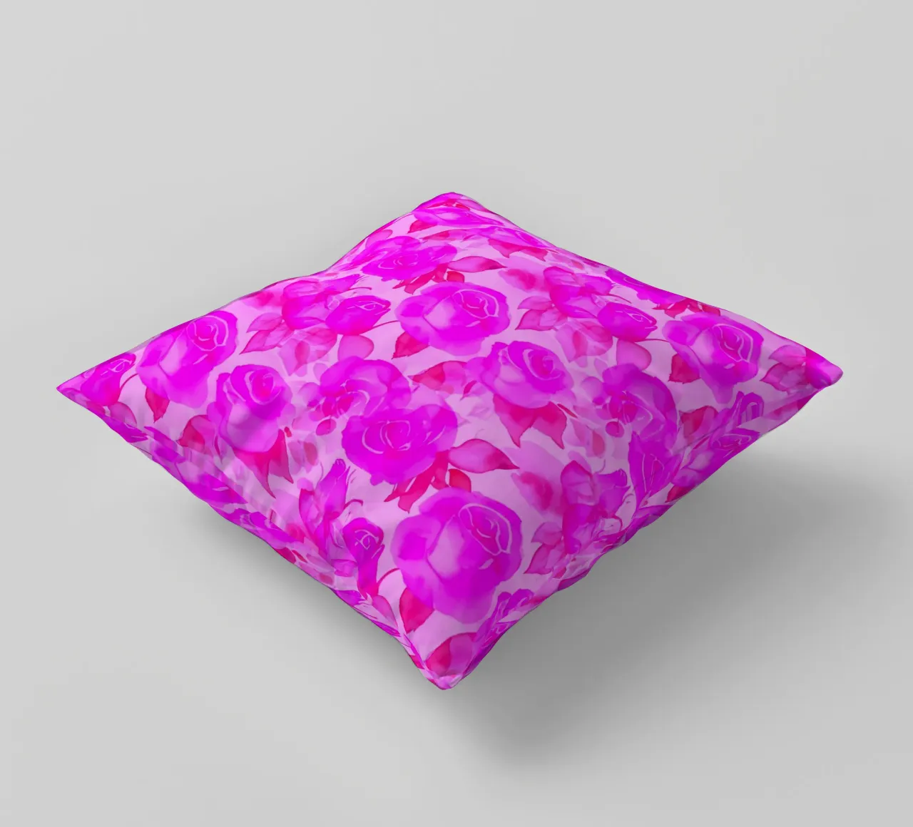 Stampa rose di charme rosa caldo cuscino da SilverPegasus
