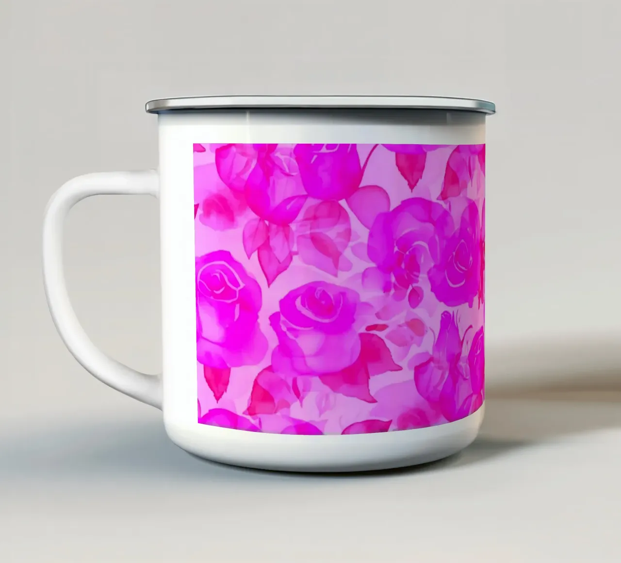 Stampa rose di charme rosa caldo tazza in smalto da SilverPegasus
