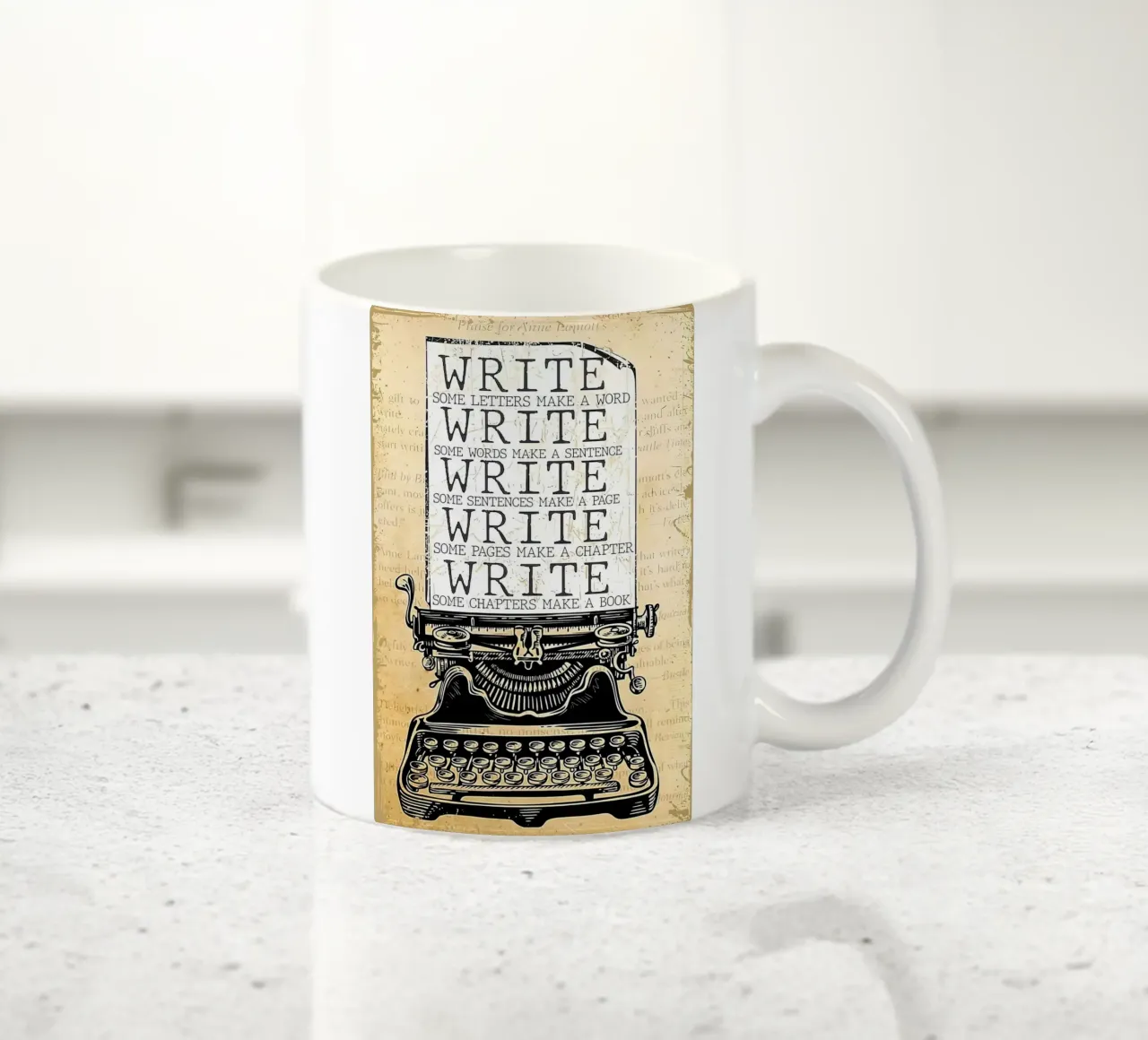 Write Some Letters Make A Word Writer ceramic mug by Aaronshop