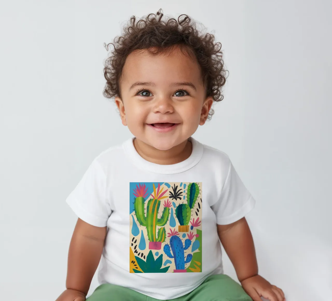 Desert Cactus Dreams baby t-shirt by Zep Layers