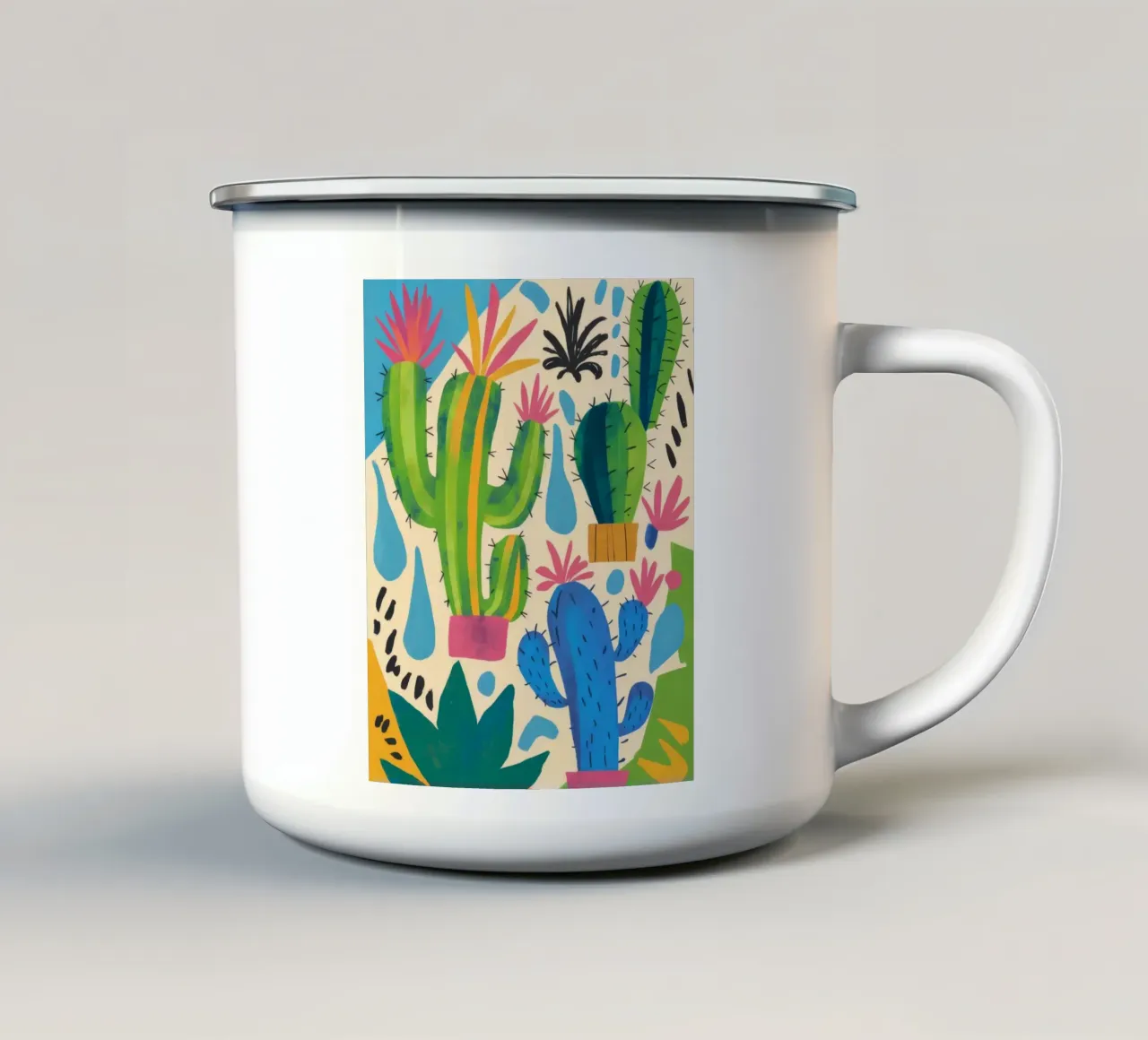 Sogni di cactus del deserto tazza in smalto da Zep Layers