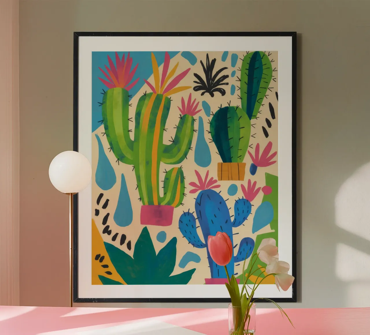 Sogni di cactus del deserto poster con telaio in plastica da Zep Layers
