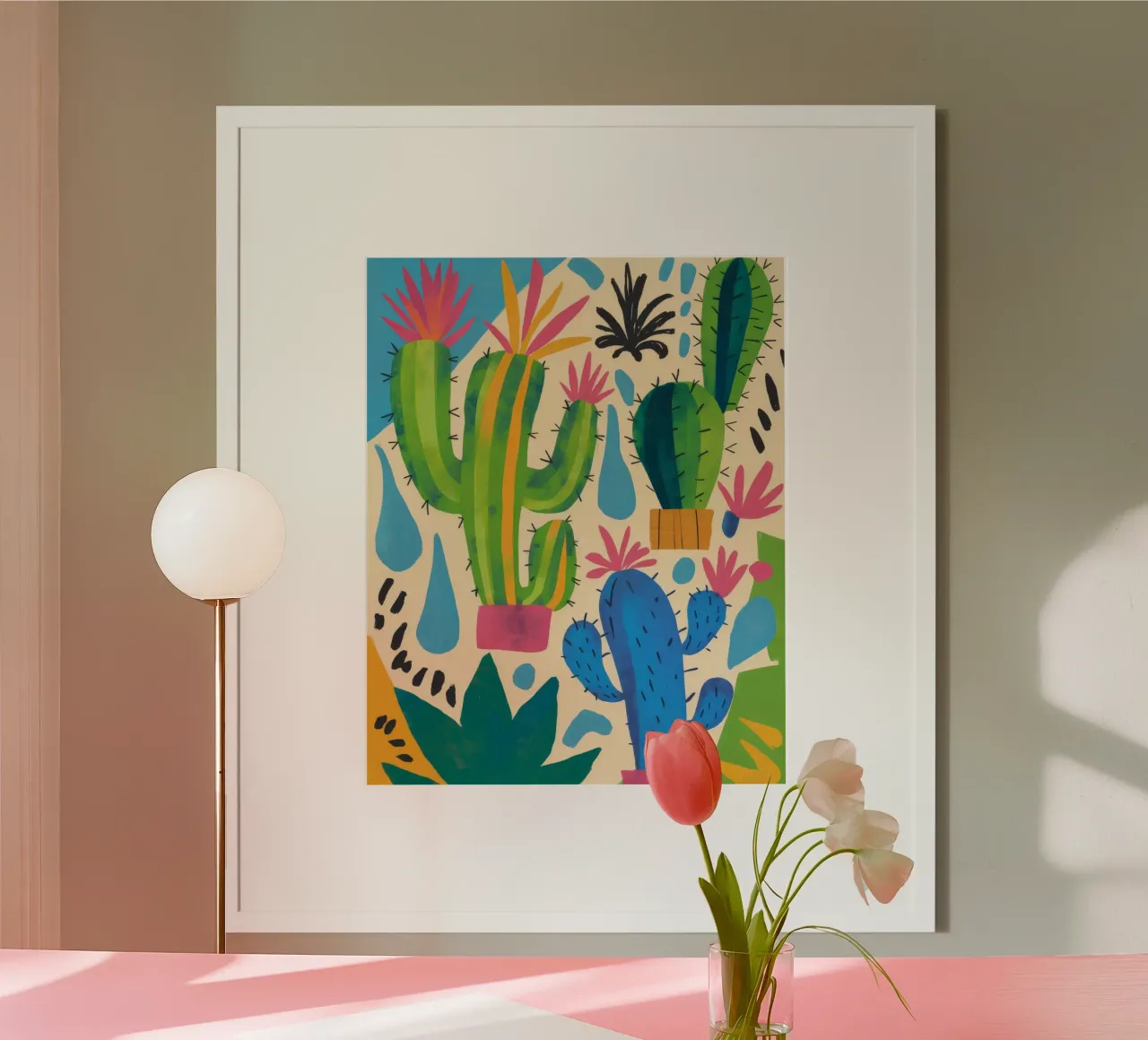 Sogni di cactus del deserto poster con telaio in plastica da Zep Layers