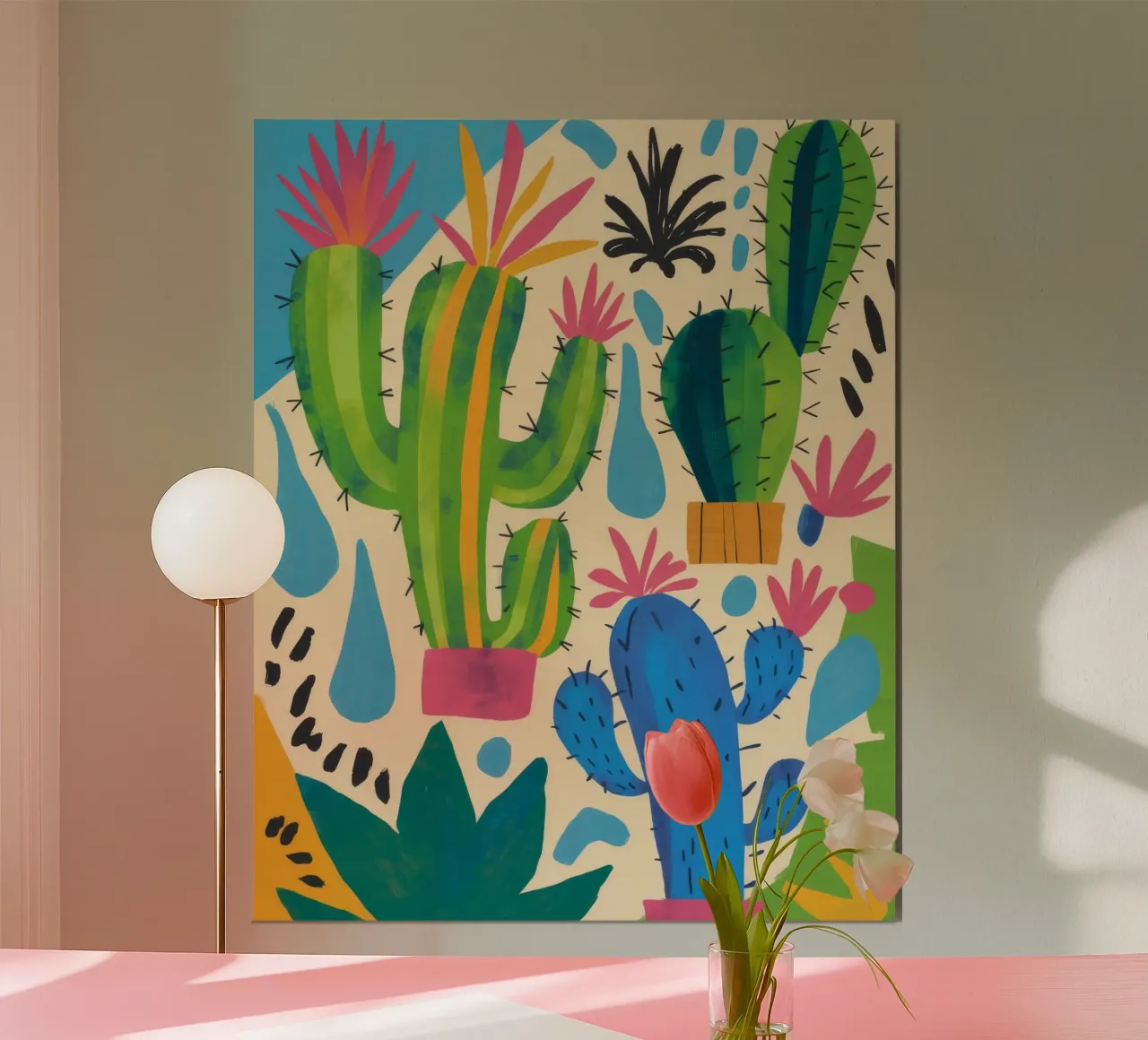 Sogni di cactus del deserto poster con telaio in plastica da Zep Layers