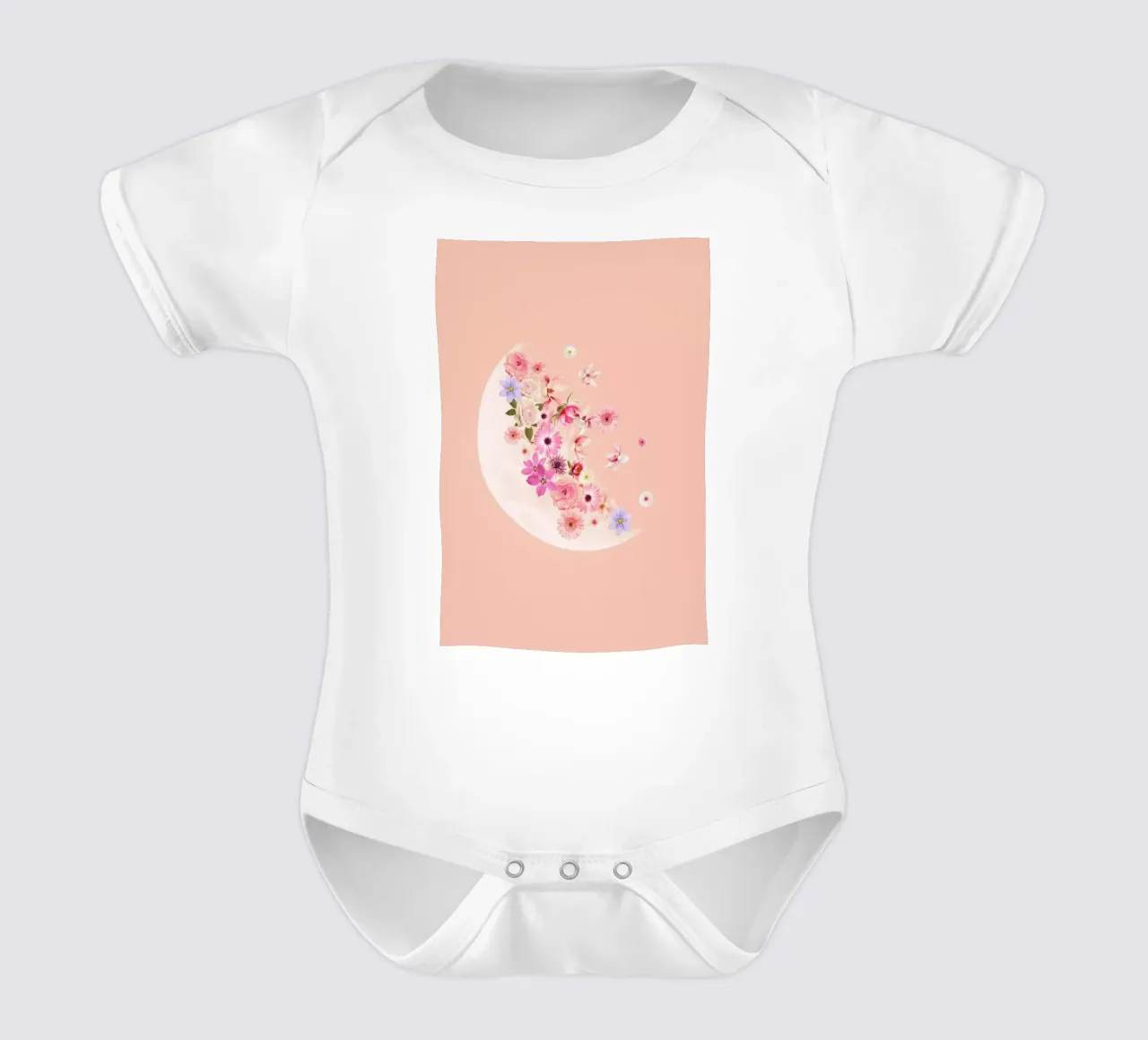 Spring Floral Moon body neonato maniche corte da cafelab