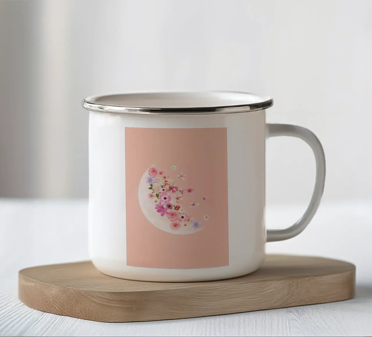 Spring Floral Moon emaille mok van cafelab