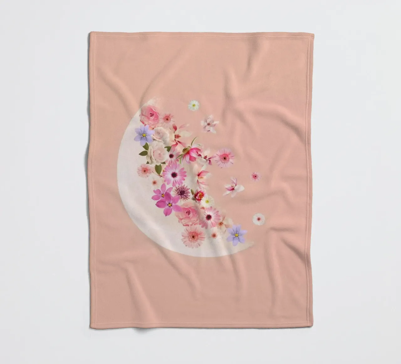 Spring Floral Moon coperta in pile da cafelab