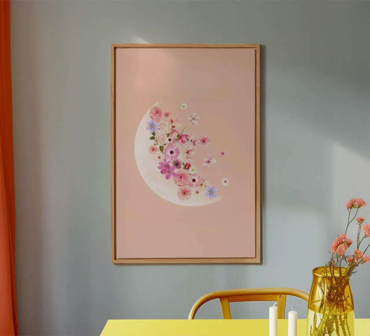Spring Floral Moon alluminio dibond da cafelab