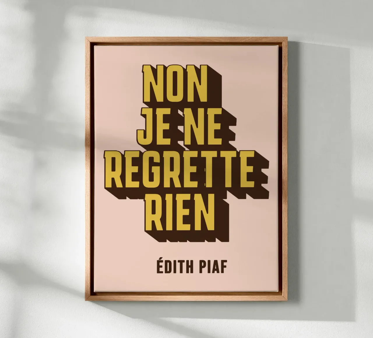 Non Je Ne Regrette Rien tela con Cornice a cassetta da Gunawan Rb