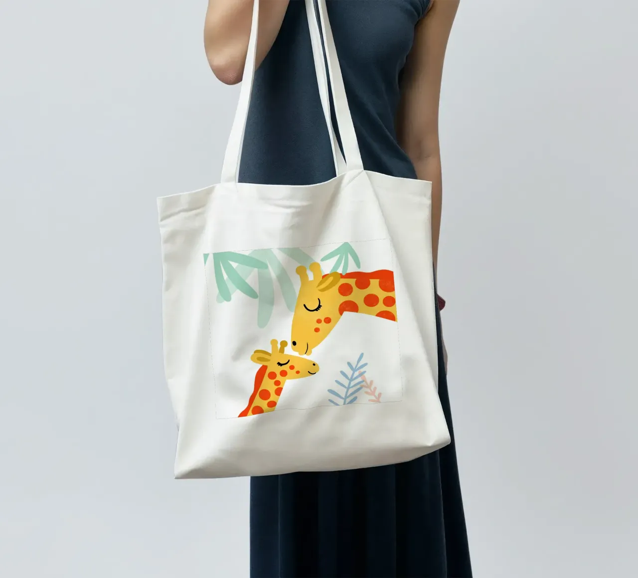 Giraffeliebe 3 borsa in juta da Julia Reyelt
