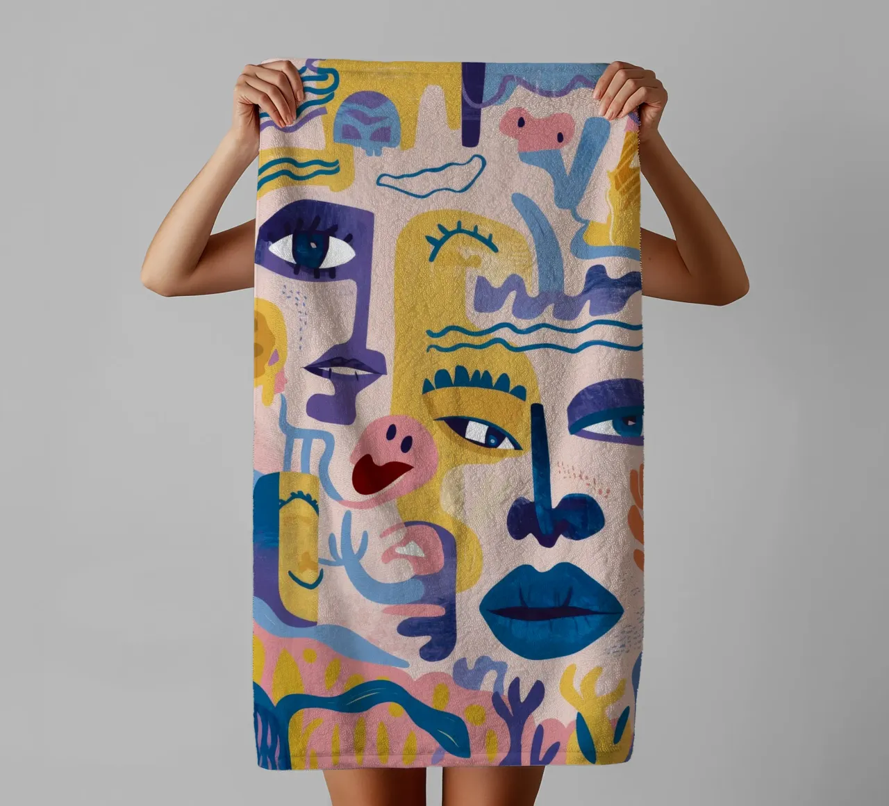 Surreal Visage Bloom towel by Zep Layers