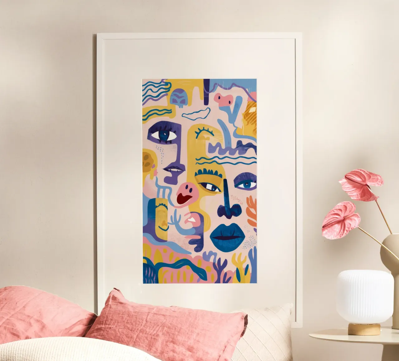 Surreale Visage Bloom poster con telaio in alluminio da Zep Layers