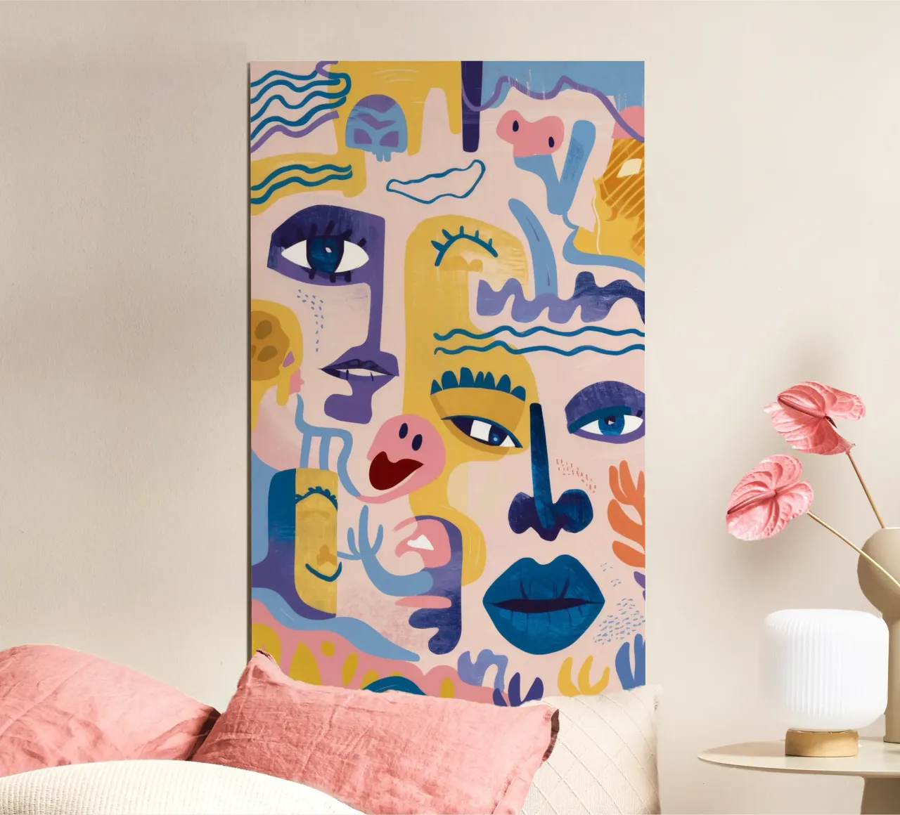 Surreale Visage Bloom poster con telaio in alluminio da Zep Layers