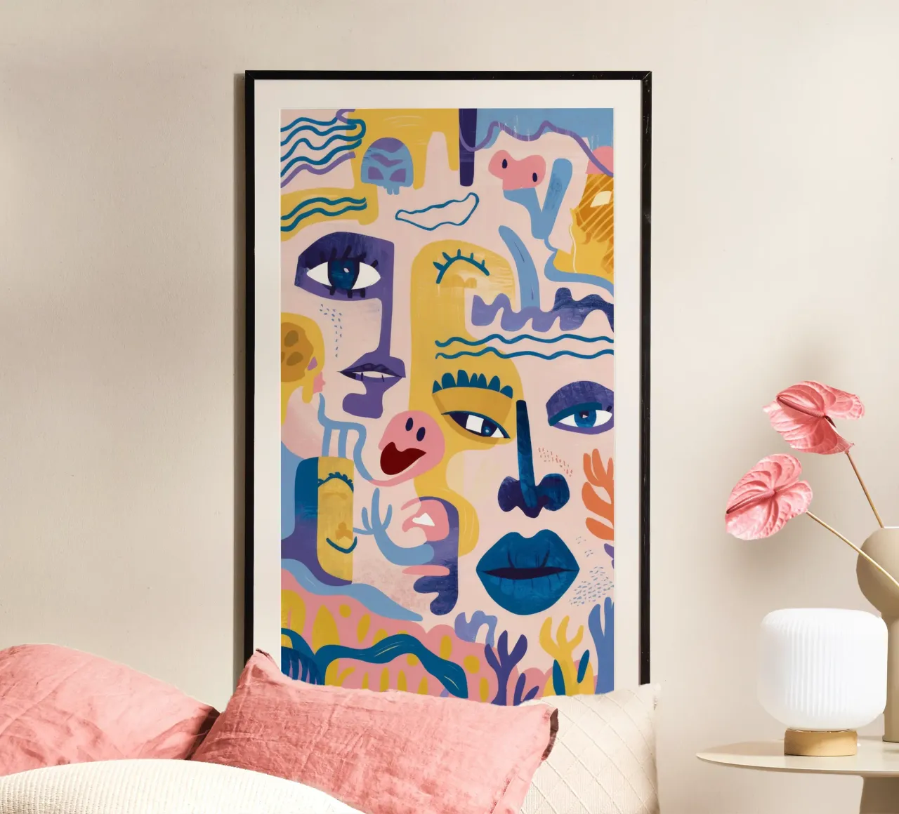 Surreale Visage Bloom poster con telaio in alluminio da Zep Layers