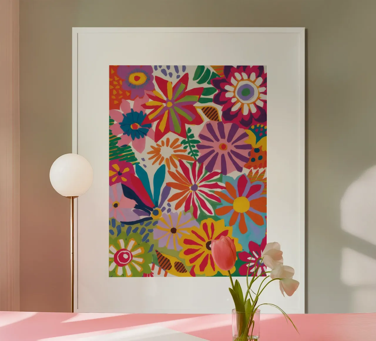 Medley floreale Estasi poster con telaio in plastica da Zep Layers