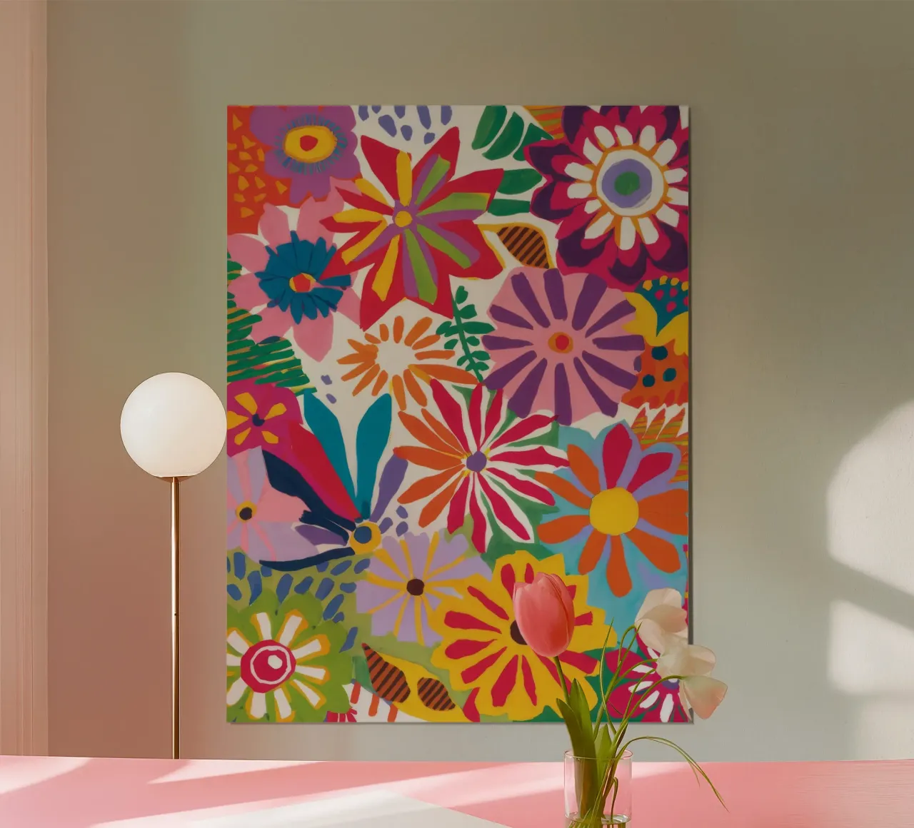 Medley floreale Estasi poster con telaio in plastica da Zep Layers