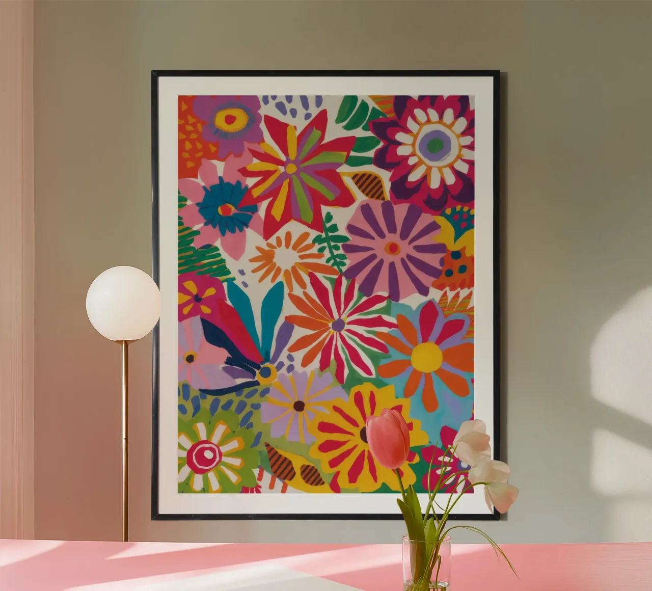 Medley floreale Estasi poster con telaio in plastica da Zep Layers