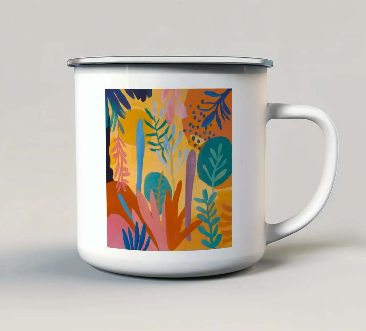 Abstracte Flora Dans emaille mok van Zep Layers