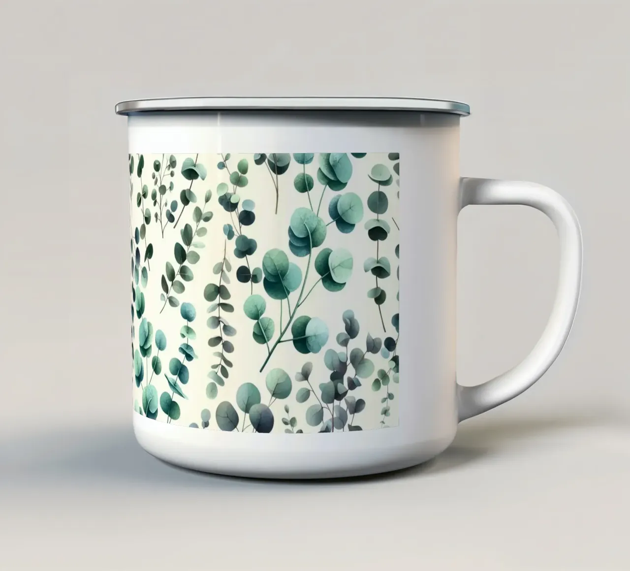 Pattern Foglie di Eucalipto Verde tazza in smalto da SilverPegasus