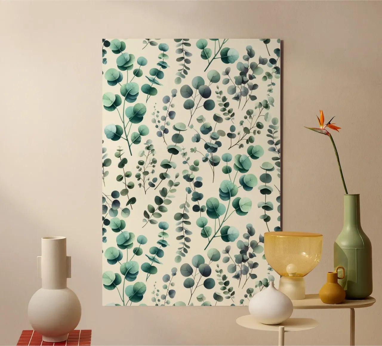 Eucalyptus Leaves Pattern Green alu-dibond by SilverPegasus