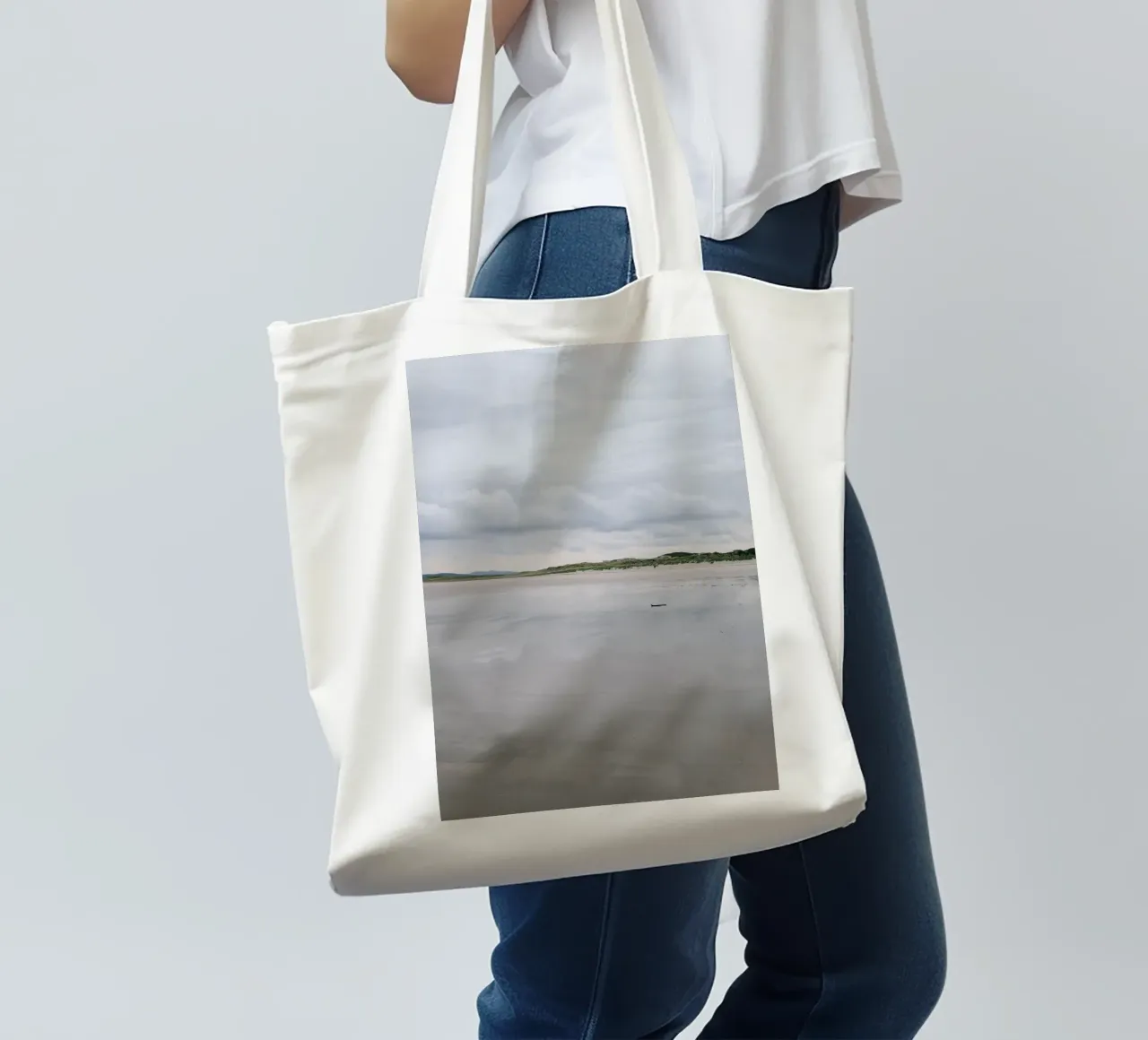 Between sky and sand tote bag by The Wild Creative Studio