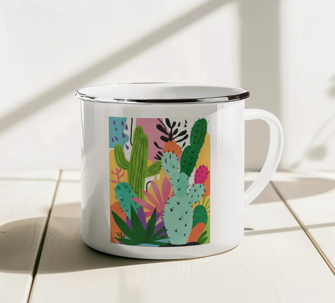 Giardino dei cactus del deserto tazza in smalto da Zep Layers