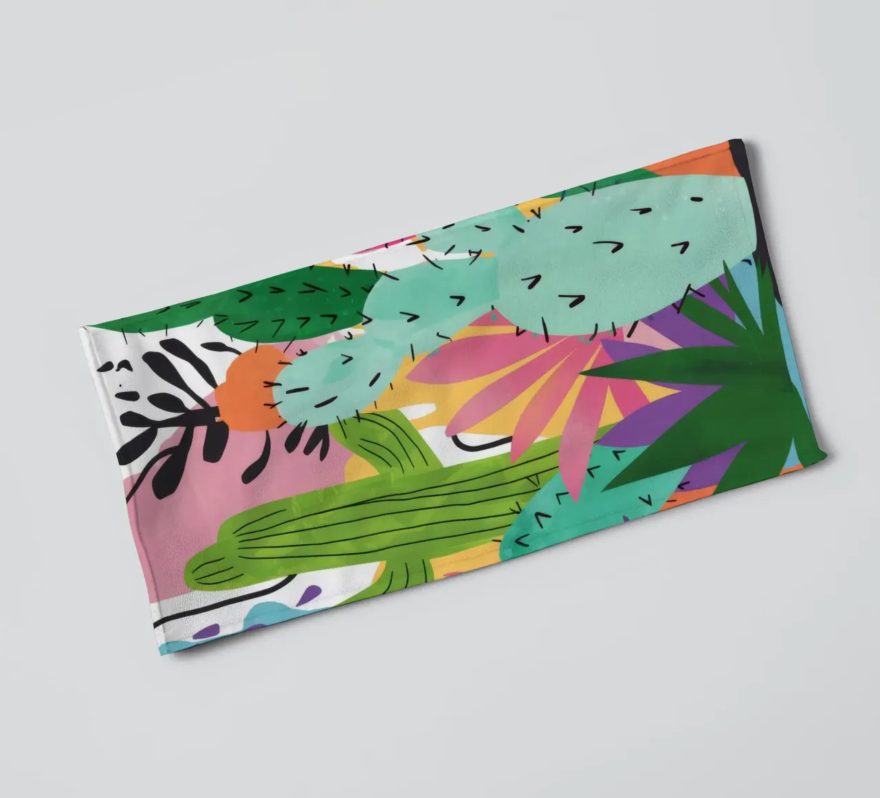 Woestijncactustuin badhanddoek van Zep Layers