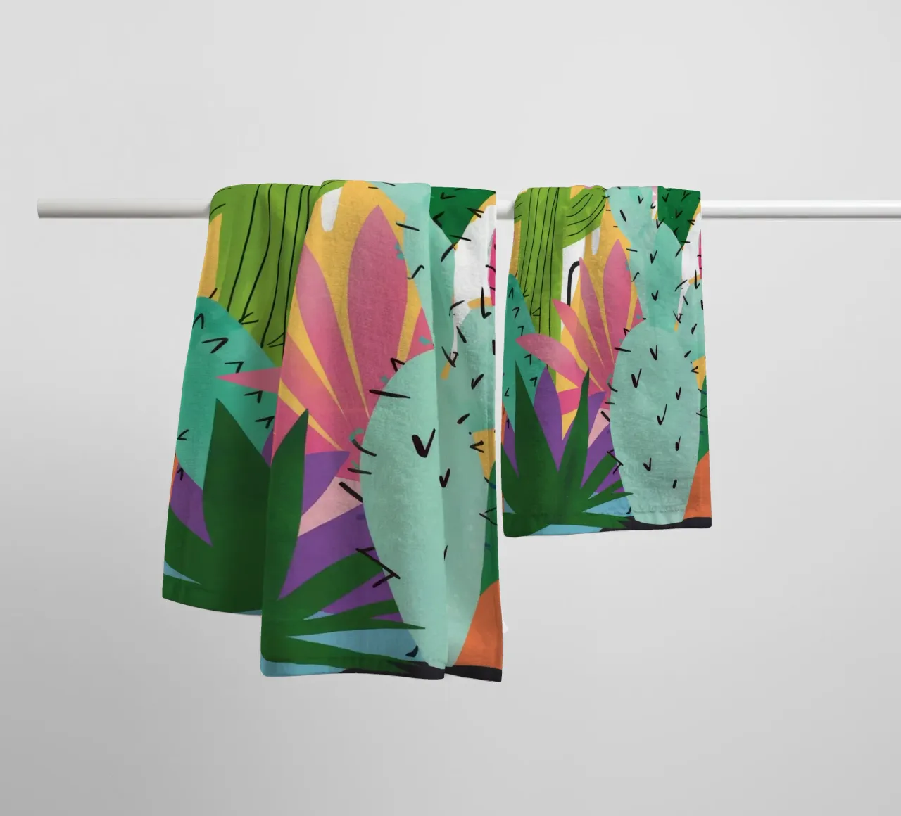 Woestijncactustuin badhanddoek van Zep Layers