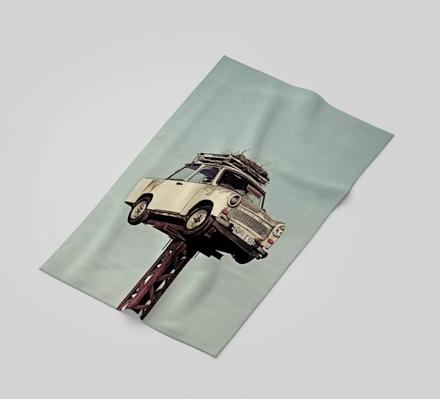 Trabant beach towel by Michael Belhadi