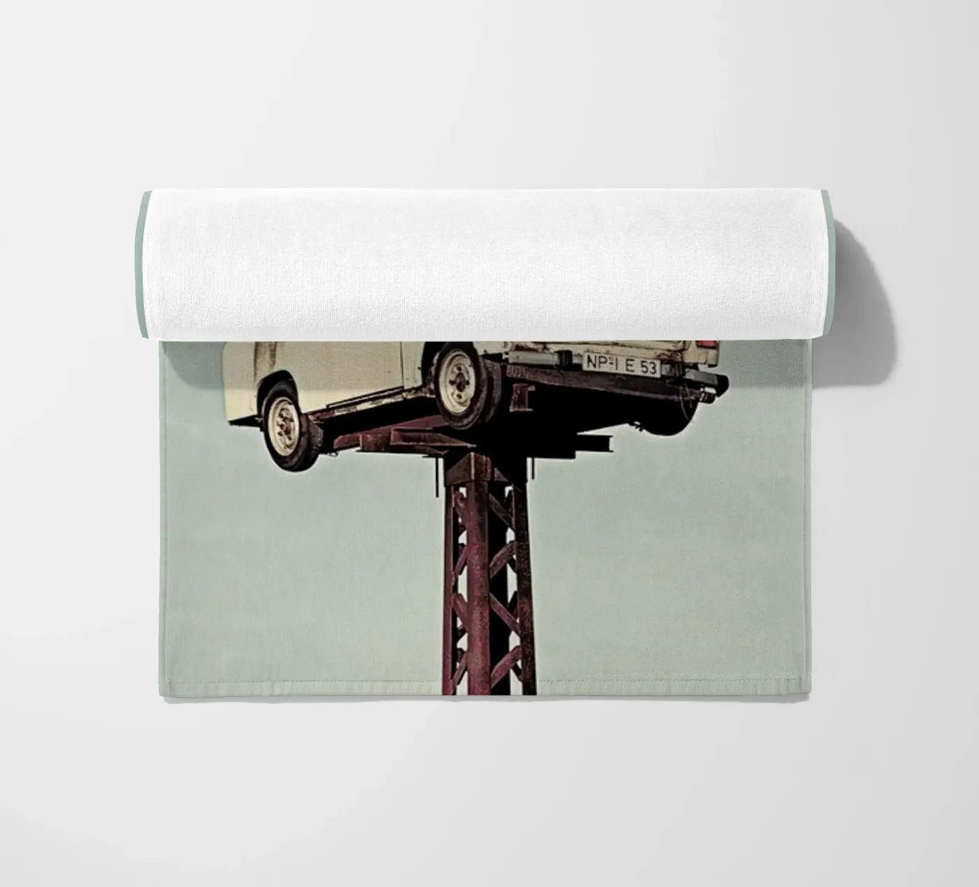 Trabant beach towel by Michael Belhadi