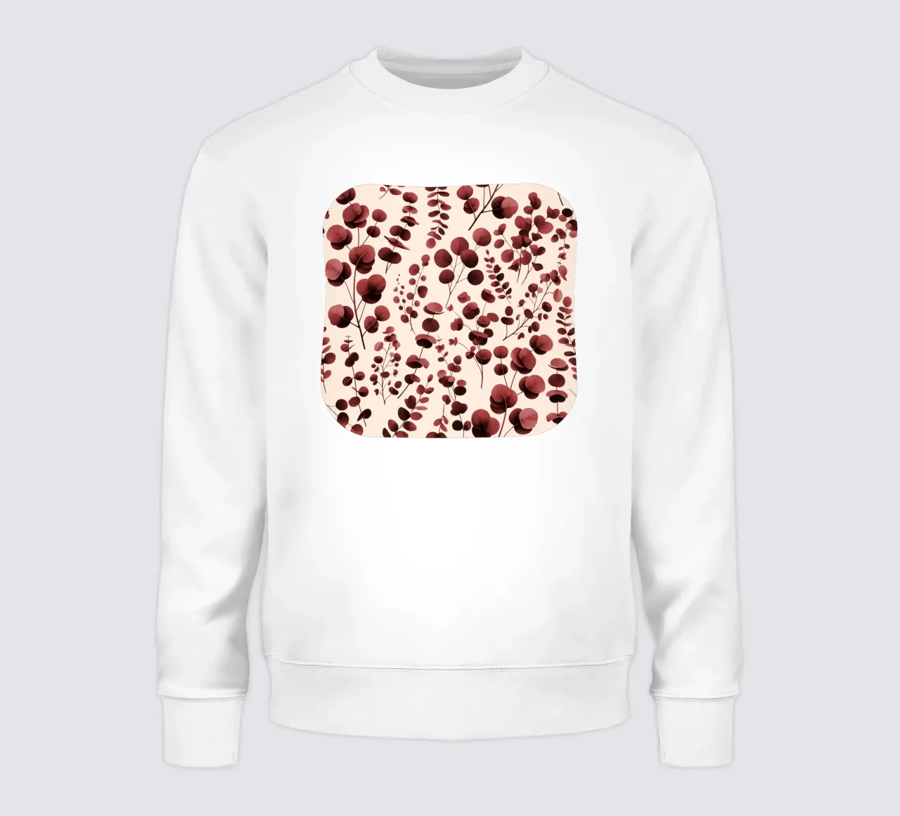 Pattern Foglie di Eucalipto Borgogna felpa da SilverPegasus